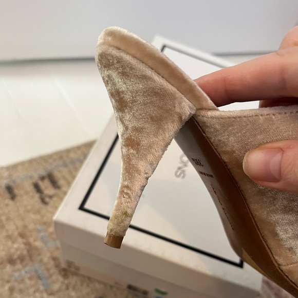 Tabitha Simmons Helene Blush Velvet Heeled Sandals EU 39.5 (Would fit US sz 9) - Picture 7 of 10